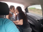 I kiss with a stranger in the back seat of the Uber and she takes off my shirt and caresses me 7/16