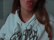 Curvy girl without panties masturbates with dildo. Such a wet pussy! 3/16