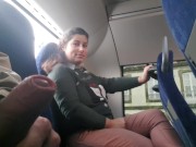 Voyeur seduces Milf to Suck&Jerk his Dick in Bus 2/16