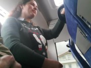 Voyeur seduces Milf to Suck&Jerk his Dick in Bus 4/16