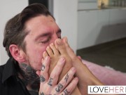 Things quickly escalate as they begin acting on their desires. Dean sucks and licks Octokuro's long toes, shrimping them with 10/16