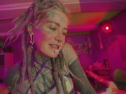 I enjoy anal hardcore rough sex give blowjob and masturbation with my big toys - tattooed woman 6/16