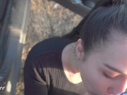 Outdoor Car Blowjob / Cum Swallow 1/16