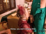 CUCK4K. Rika Fane fucked in shaved pussy by groundskeeper on husband's eyes 6/16