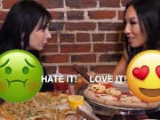 Big Tit Milf Asa Akira and Goth Best Friend Joanna Angel Give History Lesson on Pizza 15/16