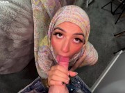 Hijabi Aaliyah shows off her lingerie and gets a massive facial 14/16