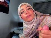 Hijabi Aaliyah shows off her lingerie and gets a massive facial 8/16