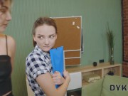 DYKE4K. Lesbian threesome is the best way to relax during a working day 4/16