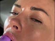 Milf showed a lesson in juicy and deep blowjob with fake sperm 13/16