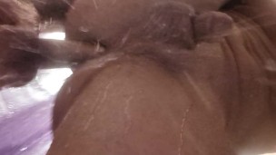 Muscled up stud gets BOLD! Fucks his tight, fat ass in the shower of very busy fitness gym