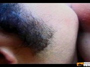 Blonde shemale and a guy lick and pump their asses outside 9/16