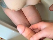 Hose down those perfect tits with piss 13/16