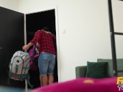 Fake Hostel - Quicky with sexy girlfriend turns into a threesome when busty MILF staff gets horny 2/16