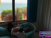 On our last escapade my saucy wife was so horny and I ate her pussy, then we shared it all with WIfebucket 12/16