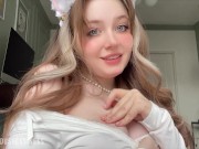 Cute 18 yo cat girl try her FIRST ANAL play! Cream from her pussy 2/16