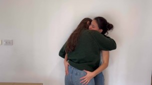 I fulfill my fetish of having lesbian sex with jeans.