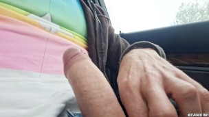 Risky Public car masturbation - Almost got caught