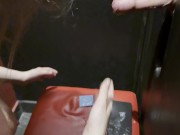 Wife's 3rd visit to GloryHole - Two Dicks 16/16