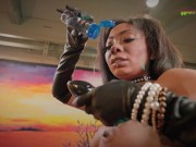 Big Dildos stuffed in her ass made cali Caliente orgasm 9/16