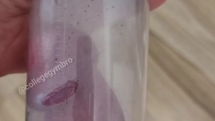Teen pumps his uncut cock for the first time, his cock gets huge