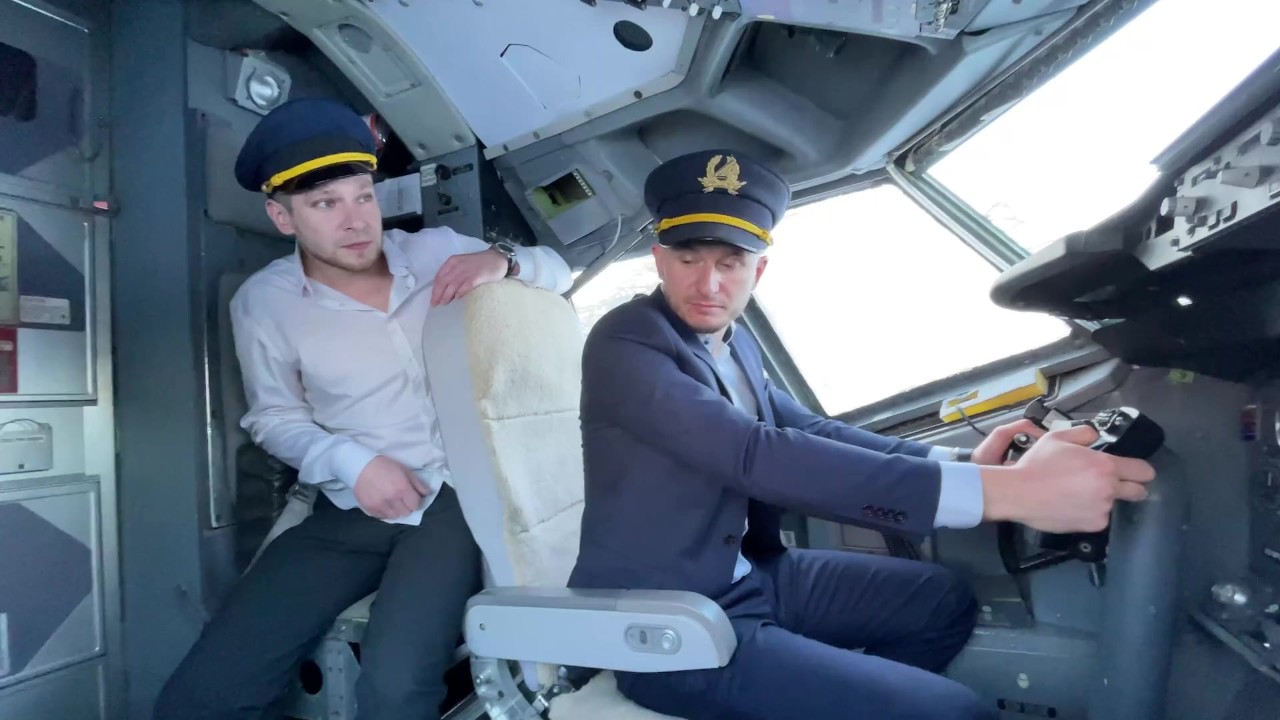 Married newcomer stewardess fuck with both pilots during flight (DP) - RedTube