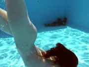 Curly hair Fernanda super flexible babe underwater 12/16