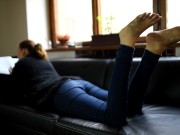 Dirty feet from barefoot walking (POV dirty feet, dirty bare feet, foot goddess, sexy soles toes) 13/16