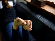 Dirty feet from barefoot walking (POV dirty feet, dirty bare feet, foot goddess, sexy soles toes) 14/16