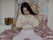 Ersties - Cute Babe From China Rubs Her Shaved Pussy Before Grabbing a Dildo 3/16