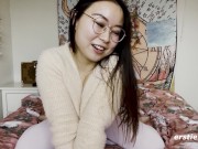 Ersties - Cute Babe From China Rubs Her Shaved Pussy Before Grabbing a Dildo 5/16