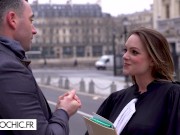 The big boobs brunette is offered to 3 men 3/16