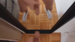 Monster Cumshot On Mirror w/ White Socks