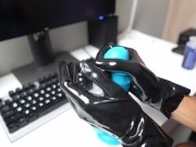 jerking off a dildo with latex gloves 6/16