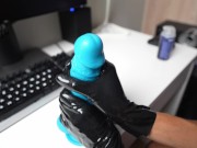 jerking off a dildo with latex gloves 8/16
