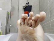 POV footjob: I jerk off your dick with my feet in oil 13/16