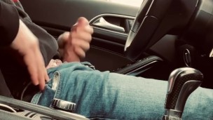 Risky Car Jerk off - public