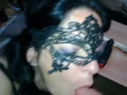 Hot whore wife spread her mouth to receive hot cum 5/16