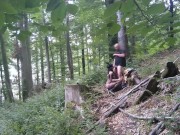 Slut wife in Bunny mask dehumanized herself outdoors 16/16