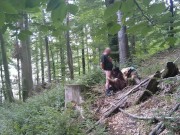 Slut wife in Bunny mask dehumanized herself outdoors 3/16