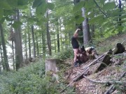 Slut wife in Bunny mask dehumanized herself outdoors 6/16