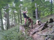 Slut wife in Bunny mask dehumanized herself outdoors 9/16