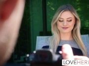 Vince resumes sucking Amber's toes as he moves his hips. Moans and panting reverberate around the room, making the scene even 4/16