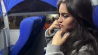 I suck an unknown passenger on a real bus and he cums in my mouth ...