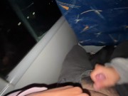 I suck an unknown passenger on a real bus and he cums in my mouth 14/16