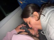 I suck an unknown passenger on a real bus and he cums in my mouth 5/16