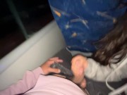 I suck an unknown passenger on a real bus and he cums in my mouth 6/16