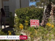 Horny Mazy Myers has fun with her vibrator and realtor's nice big cock 1/16