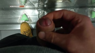 My soft cock takes a piss at the public trough