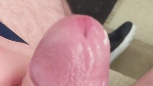 Playing with my wet and precummy cock