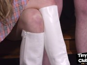 SPH ladies jerk guy in CFNM group action